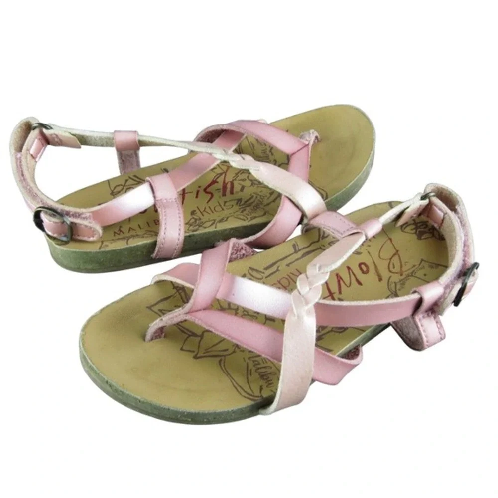Blowfish Girls Strappy Size T 8 Medium Shoes Pink Synthetic Hook & Loop‎